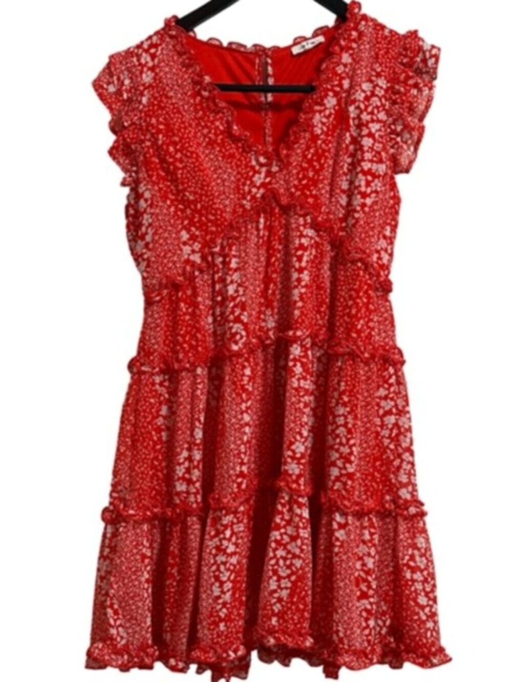 IN LOOM Floral Print Tiered Ruffle Mini Dress Size L
